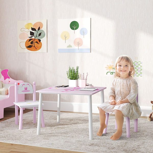 AIYAPLAY Princess Design Toddler Table and 2 Chairs Set, for Playroom - Image 2