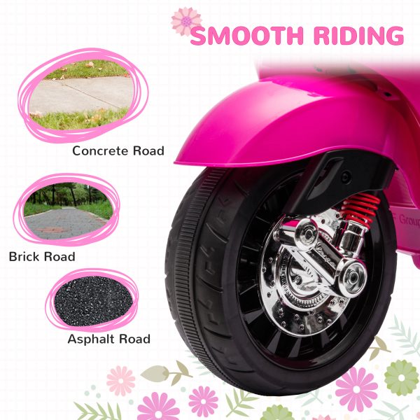 AIYAPLAY Vespa Licensed 12V Kids Electric Motorbike w/ 2 Training Wheels - Image 7