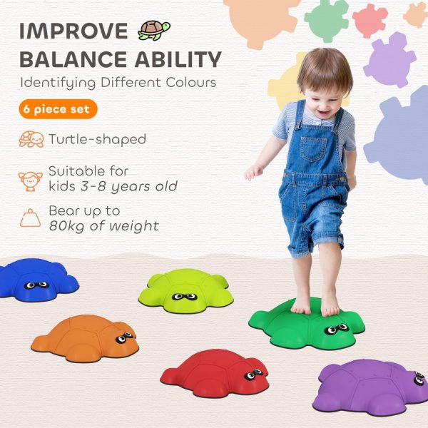 AIYAPLAY 6 PCS Balance Stepping Stones, Stackable River Stones Non-slip Edge - Image 3