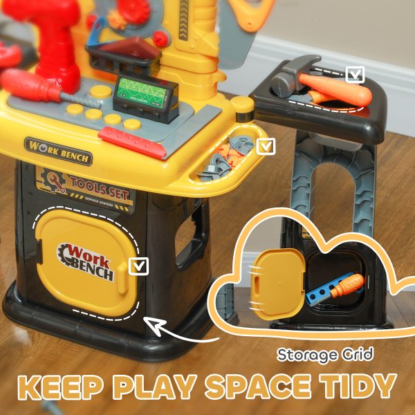 AIYAPLAY 102Pcs Play Tools Toy with Electric Drill, Storage, Yellow - Image 7