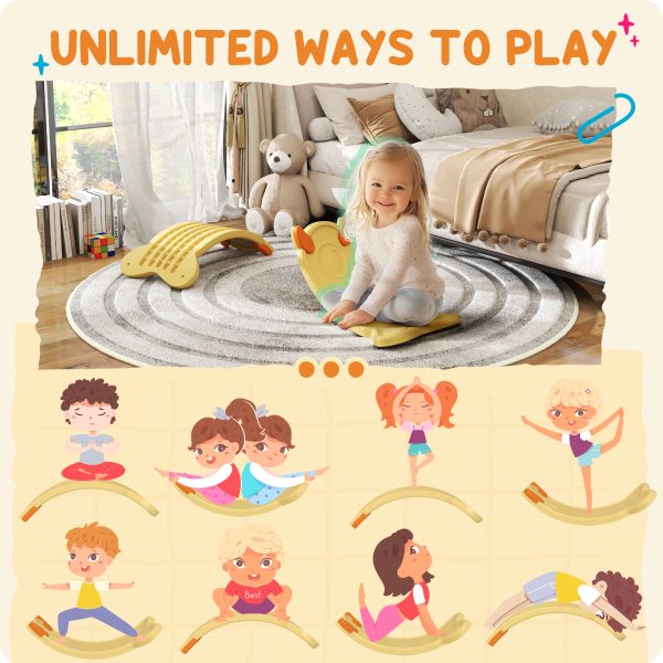 AIYAPLAY Balance Board for Kids Balance Training & Sensory Play, Yellow - Image 3