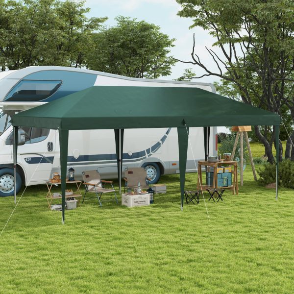 Outsunny 6 x 3(m) Pop Up Gazebo Patio Party Event Heavy Duty Canopy Green - Image 2