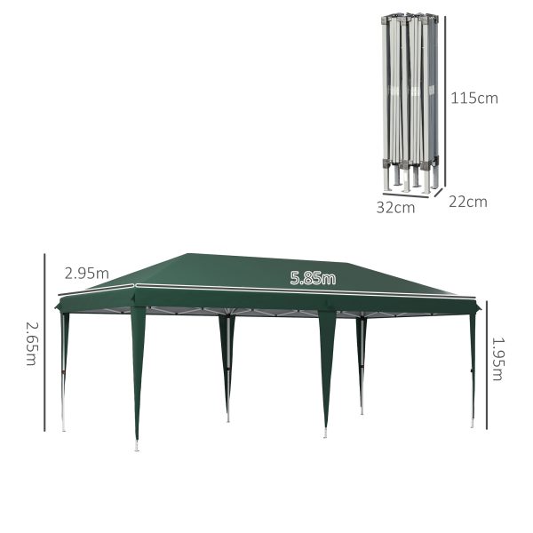 Outsunny 6 x 3(m) Pop Up Gazebo Patio Party Event Heavy Duty Canopy Green - Image 5