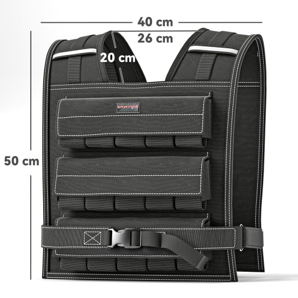 30KG Adjustable Weighted Vest with 30 Metal Weights, Running Weight Vest - Image 5