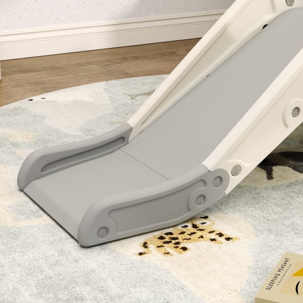 AIYAPLAY 3 in1 Kids Slide with Basketball Hoop, Climber, Cream White - Image 8