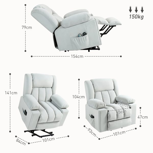 HOMCOM Power Lift Recliner Chair with Vibration Massage, USB - Image 5