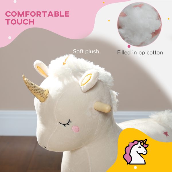 AIYAPLAY Rocking Horse with Unicorn Design, Sound, for 2-4 Years Old, White - Image 8