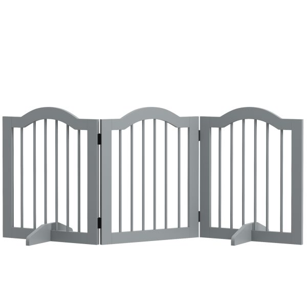 PawHut Freestanding Pet Gate Barrier 3 Pannel w/ Support Feet