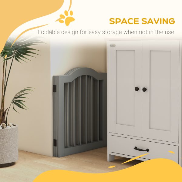 PawHut Freestanding Pet Gate Barrier 3 Pannel w/ Support Feet - Image 4