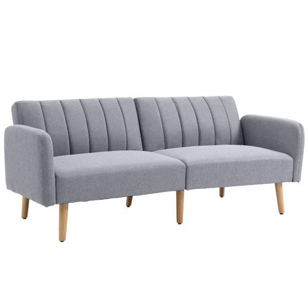 HOMCOM 2 Seater Sofa Bed w/ Adjustable Backrest for Living Room, Guest Room