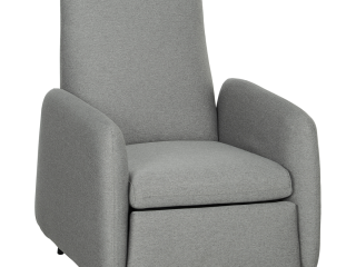 HOMCOM Push Back Recliner Chair Fabric Reclining Armchair for Bedroom Grey