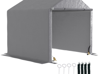 Outsunny 6.5' x 6.5' x 6.5' Temporary Garden Shed Storage Tent, Grey