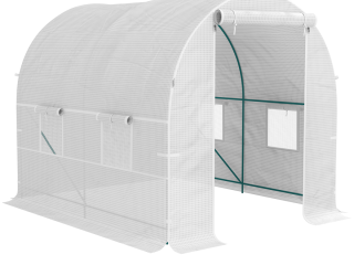 Outsunny Polytunnel Greenhouse Outdoor Grow House Roll Up Door Windows 2x2.5m
