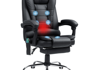 Vinsetto Ergonomic Heated 6 Points Vibration Massage Office Chair Black