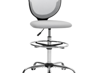 Vinsetto Draughtsman Chair, Office Chair with Wheels, Light Grey