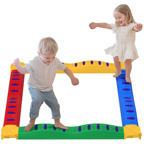 AIYAPLAY 12PCs Kids Balance Beam Stepping Stones with Non-Slip Foot Pads