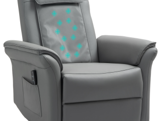 HOMCOM Kneading Massage Recliner Chair Breathable Leather Recliner Armchair