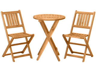 Outsunny Folding Patio Bistro Set of 3 Dining Table Set with 2 Foldable Chairs