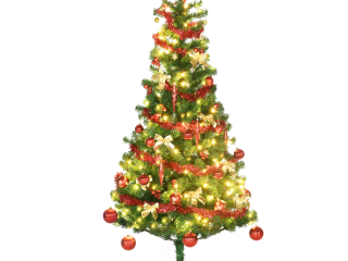 HOMCOM 6ft Artificial Decorated Christmas Tree with LED Lights, Auto Open