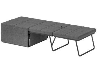 HOMCOM Linen Foldable Guest Bed Dust Cover and Metal Frame, 69 x 181.5 cm