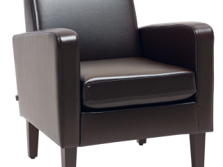 HOMCOM Armchair Accent Chair with Eucalyptus Wood Legs for Bedroom Brown
