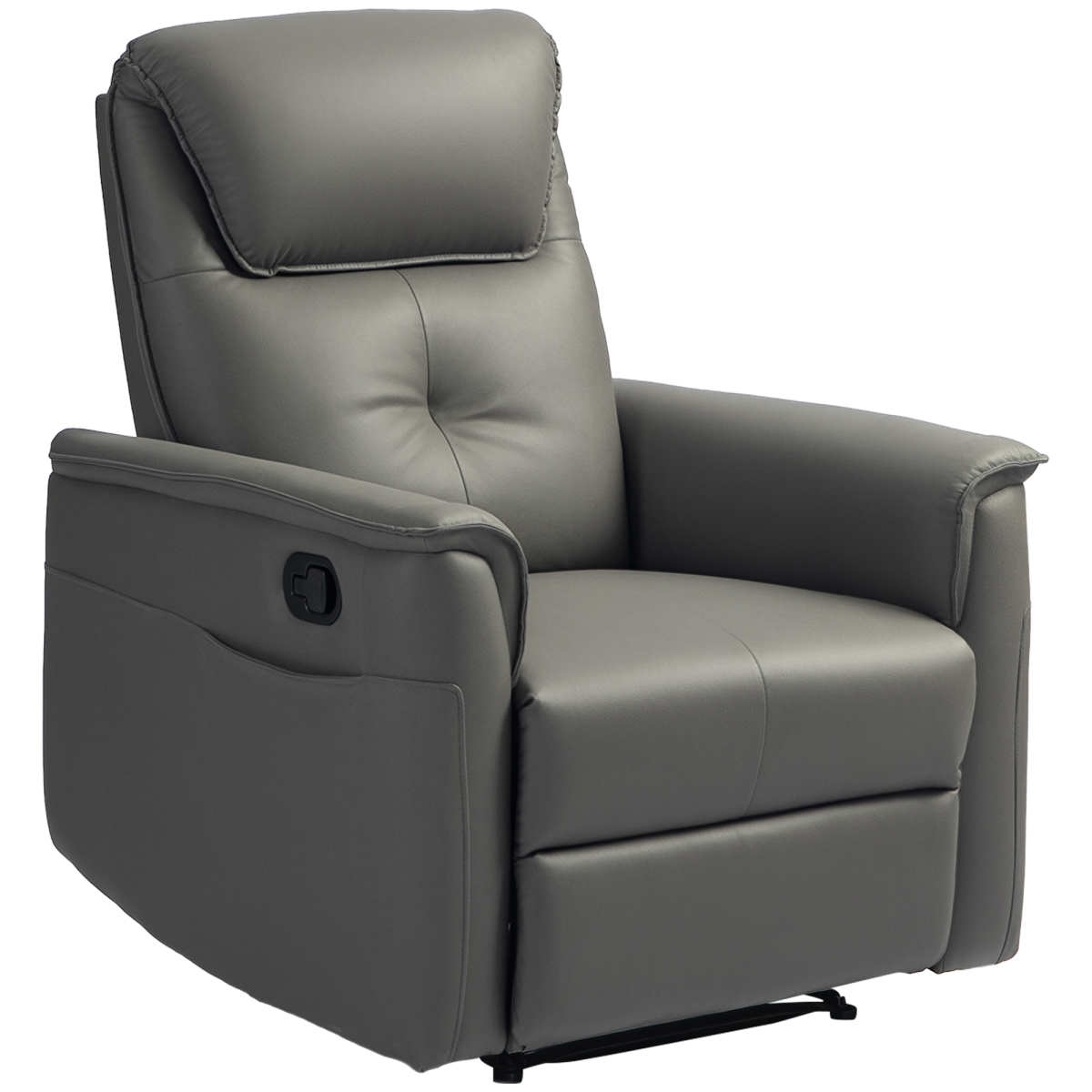 HOMCOM Recliner Armchair with Spring Cushion Adjustable Leg Rest Light Grey