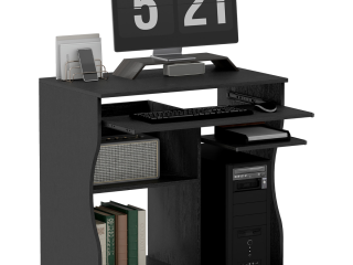 HOMCOM Computer Table Study Desk with Sliding Keyboard Tray, Black