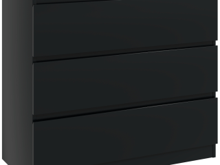 HOMCOM Chest of Drawers, 3 Drawer Storage Cabinet Unit for Bedroom, Black