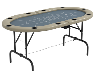 SPORTNOW 10 Player Folding Poker Table with Cup Holders, Steel Base, Brown