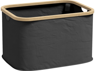 HOMCOM 36L Collapsible Laundry Hamper, Washing Basket for Bathroom, Black