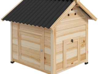 PawHut Wooden Duck House, Poultry Coop with Double Doors, Openable Roof