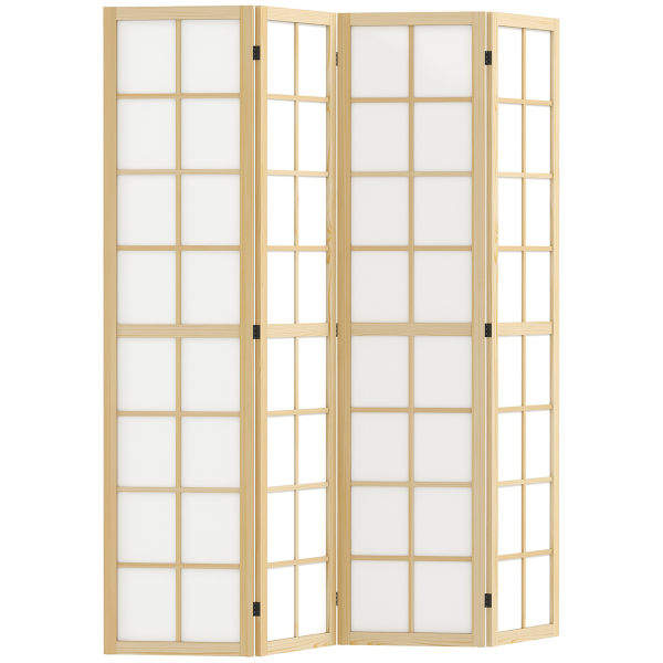 HOMCOM Indoor Room Partition, 4 Panel Folding Room Divider, 160 x 170cm