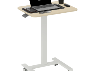 Vinsetto Standing Desk Sit Stand Desk with 4 Rolling Wheels, Natural