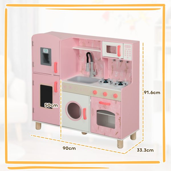 AIYAPLAY Play Kitchen Kids Kitchen Set with Lights and Sounds - Pink - Image 5