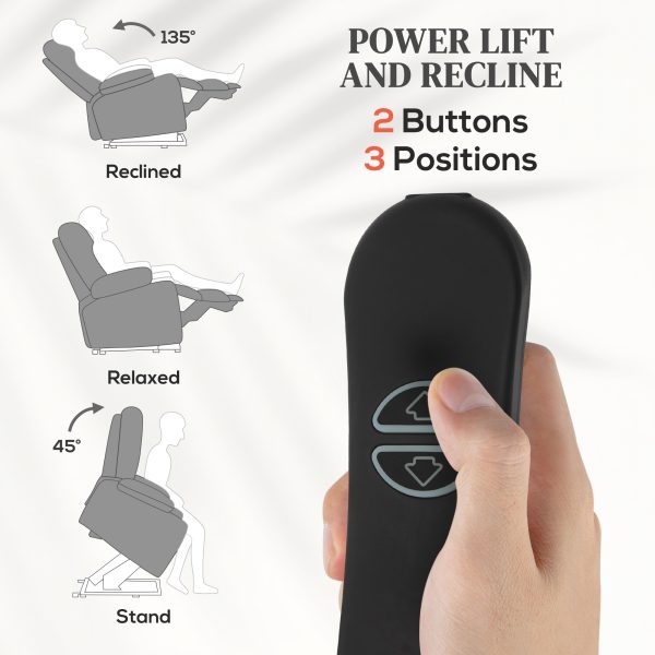 HOMCOM Power Lift Recliner Chair for Elderly with Massage and Heat Grey - Image 3