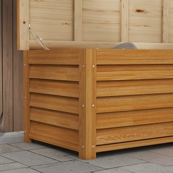 Outsunny 292L Outdoor Storage Box for Patio, Pool, Light Brown - Image 7