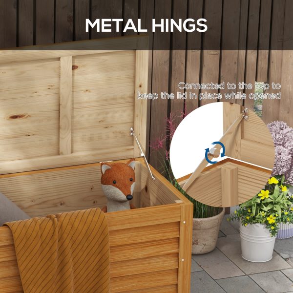 Outsunny 292L Outdoor Storage Box for Patio, Pool, Light Brown - Image 4