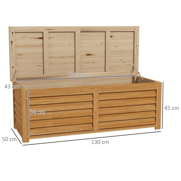 Outsunny 292L Outdoor Storage Box for Patio, Pool, Light Brown - Image 5