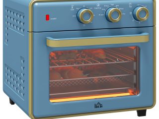 HOMCOM 20L Mini Oven with Adjustable Temperature, 60 Min Time 1400W