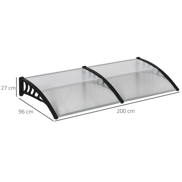 Outsunny Door Canopy Outdoor Awning Rain Shelter for Window Porch, Clear - Image 5