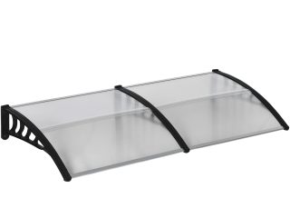 Outsunny Door Canopy Outdoor Awning Rain Shelter for Window Porch, Clear