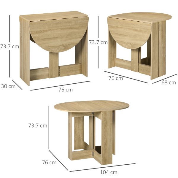 HOMCOM Folding Dining Table Foldable Drop Leaf Dinner Table for Kitchen - Image 5