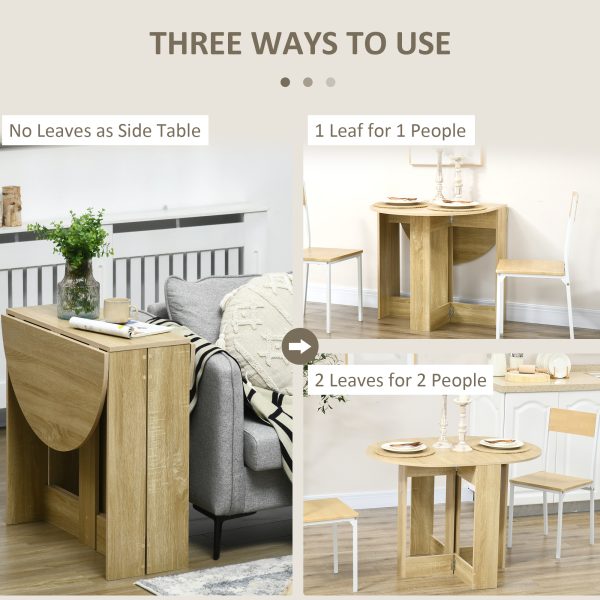 HOMCOM Folding Dining Table Foldable Drop Leaf Dinner Table for Kitchen - Image 3