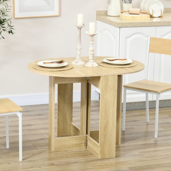 HOMCOM Folding Dining Table Foldable Drop Leaf Dinner Table for Kitchen - Image 2