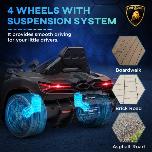 AIYAPLAY Lamborghini Revuelto Licensed Ride on Car w/ Suspension - Image 6