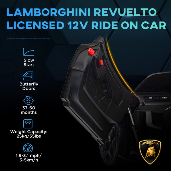 AIYAPLAY Lamborghini Revuelto Licensed Ride on Car w/ Suspension - Image 3