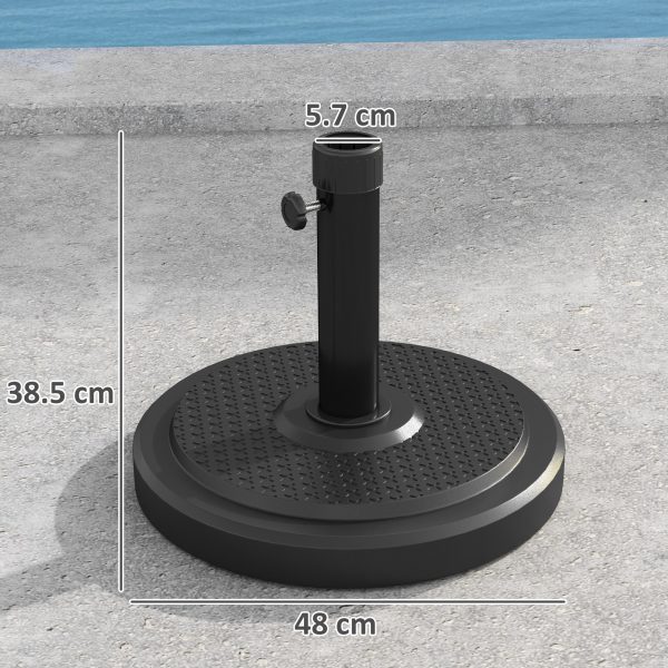 Outsunny 22kg Garden Parasol Base, Round HDPE Sun Umbrella Base, Black - Image 5