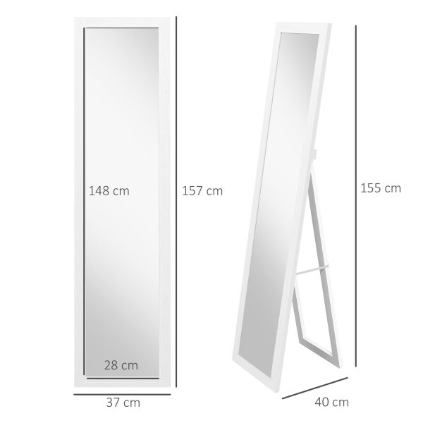 HOMCOM Full Length Mirror, Farmhouse Wall Mirror, Hanging & Freestanding - Image 5