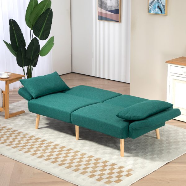 HOMCOM Convertible Sofa Bed Settee with Cushions, Adjustable Backrest - Image 8