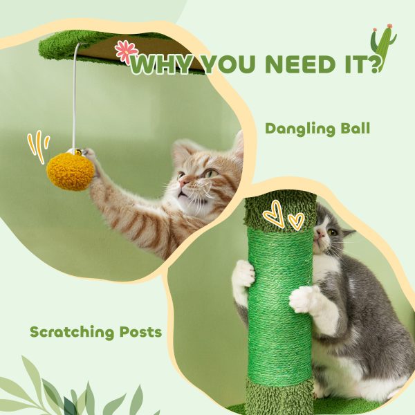 PawHut 230-275cm Floor-to-Ceiling Cat Tree for Indoor Cats with Cat House - Image 8